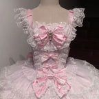 Floral Dream Isle - Sweet Lolita Doll-like JSK Dress, Bows & Lace - image 12