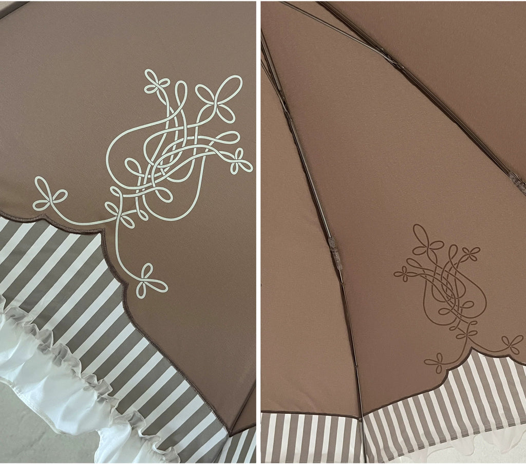 Lyre Academy - Classic Lolita 2-Fold Parasol, Lyre Print and Embroidered Trim - image 20
