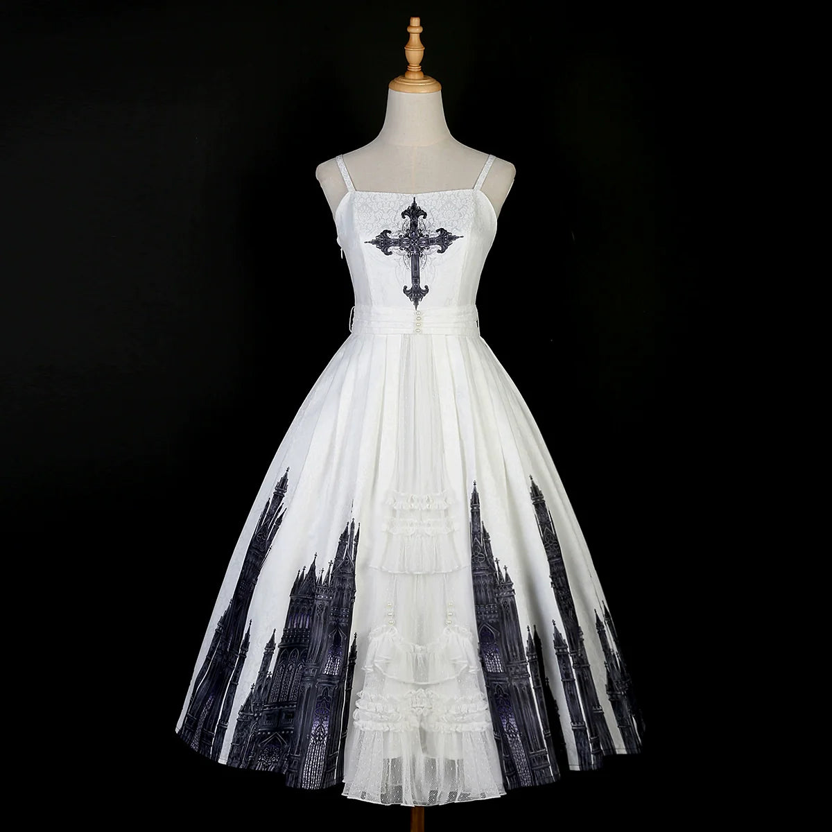 Silent Church - Gothic Lolita JSK Dress Printed Dress Thin Shawl Set - image 36