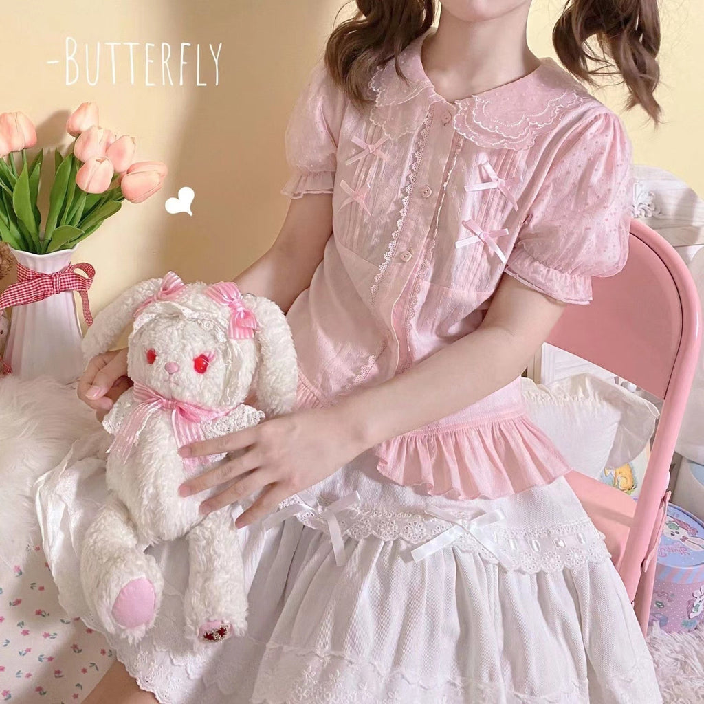 Little Fluttershy - Multi-Colored Cotton Lolita Shirt - image 8