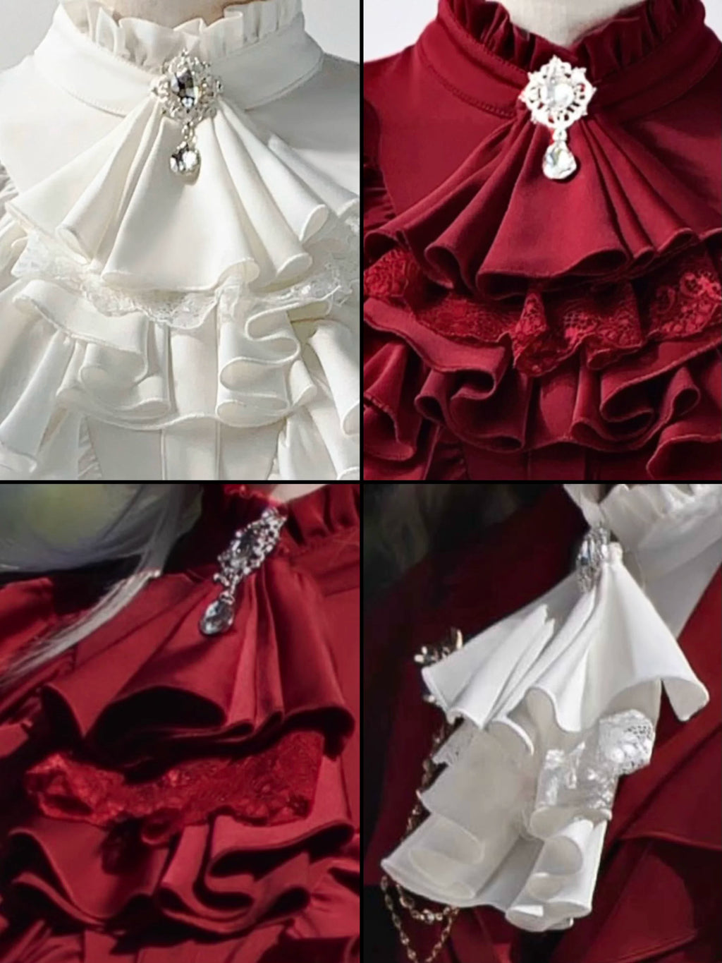 Night & Day Sonata - Ouji Lolita Layered Jabot, Metal Chain Brooch - image 5