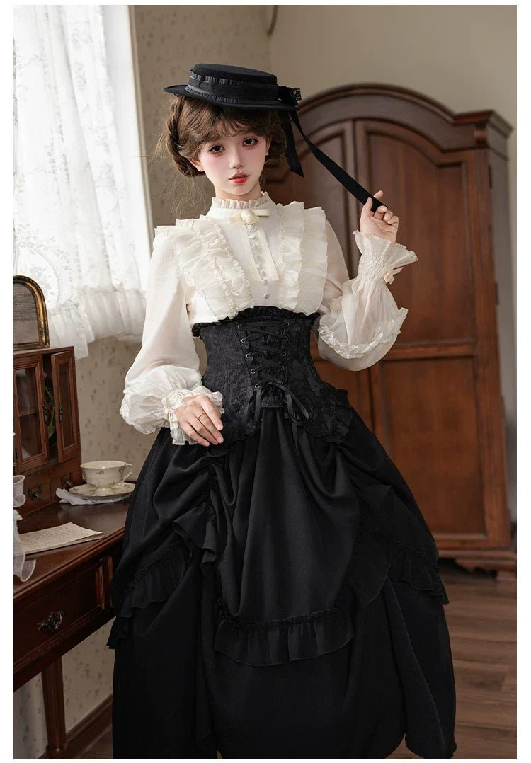 Blake - Boning Gothic Lolita Mermaid Skirt, Lifted-hem SK and Accessories - image 20