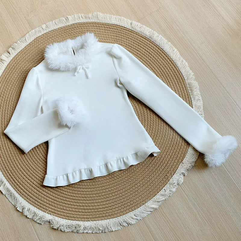 Snow Night Serenade - Fluffy Plaid Kawaii Lolita JSK, Reversible Cape and Accessories - image 37