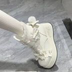 Bunny Tail - Fuzzy Kawaii Lolita Snow Boots, Detachable Plush Bow - image 18