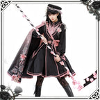 Chunlv Dark Pink Military Lolita OP Dress and Cloak - image 12