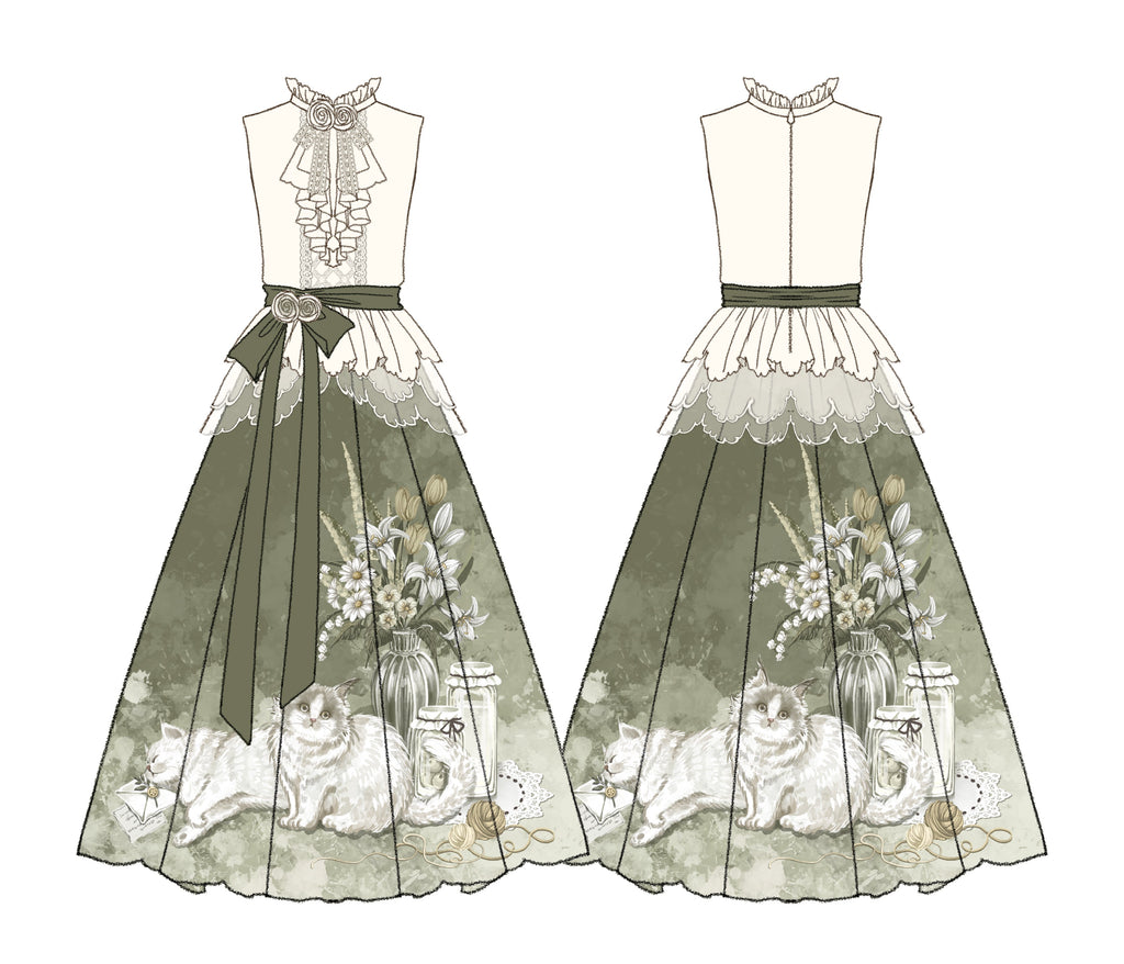 Morning Moments - Summer Lolita-inspired Chinese-style Skirt Set - image 9