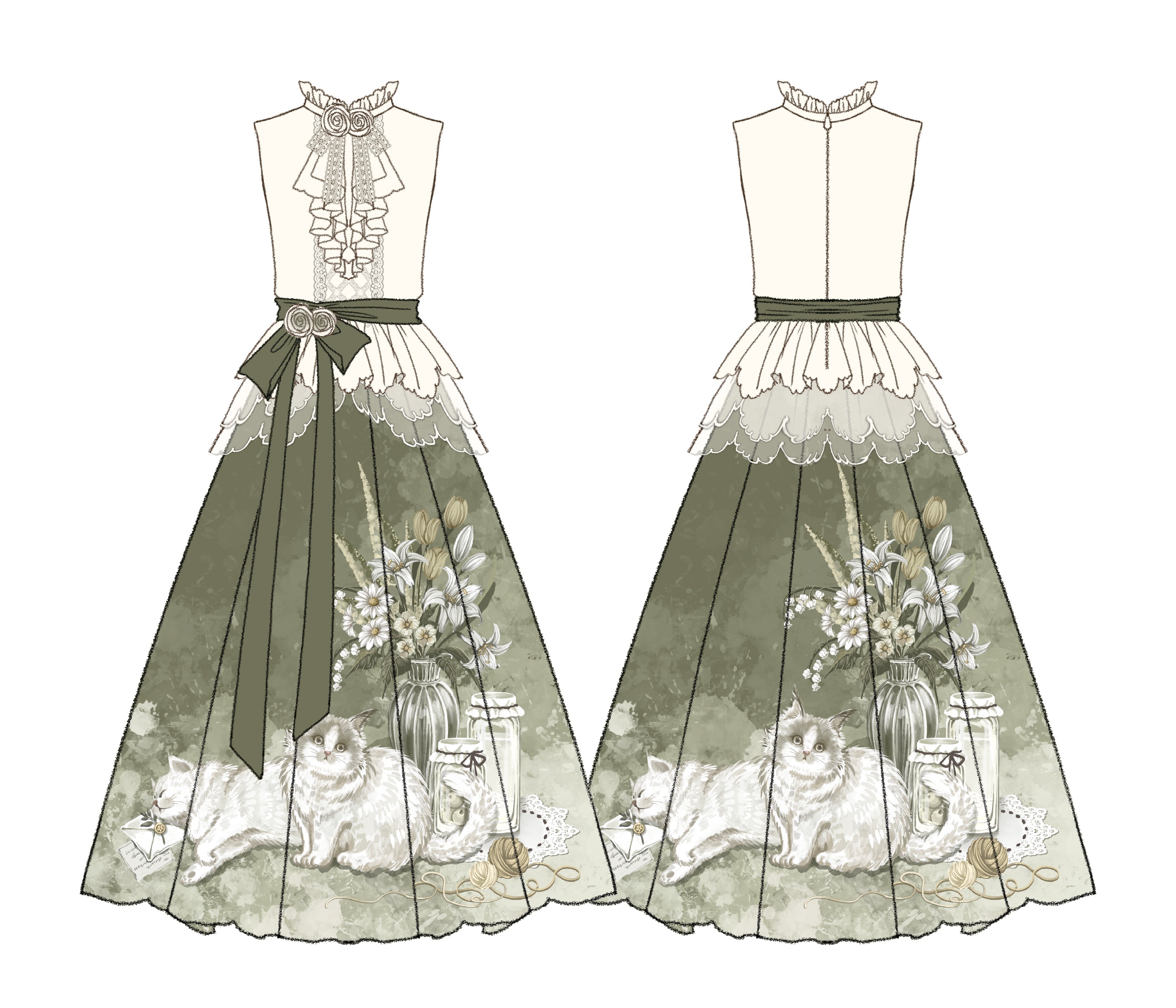 Morning Moments - Summer Lolita-inspired Chinese-style Skirt Set - image 9