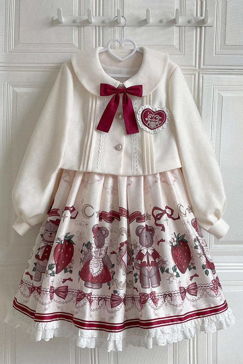 Christmas New Year Winter Lolita JSK Coat Set - image 6