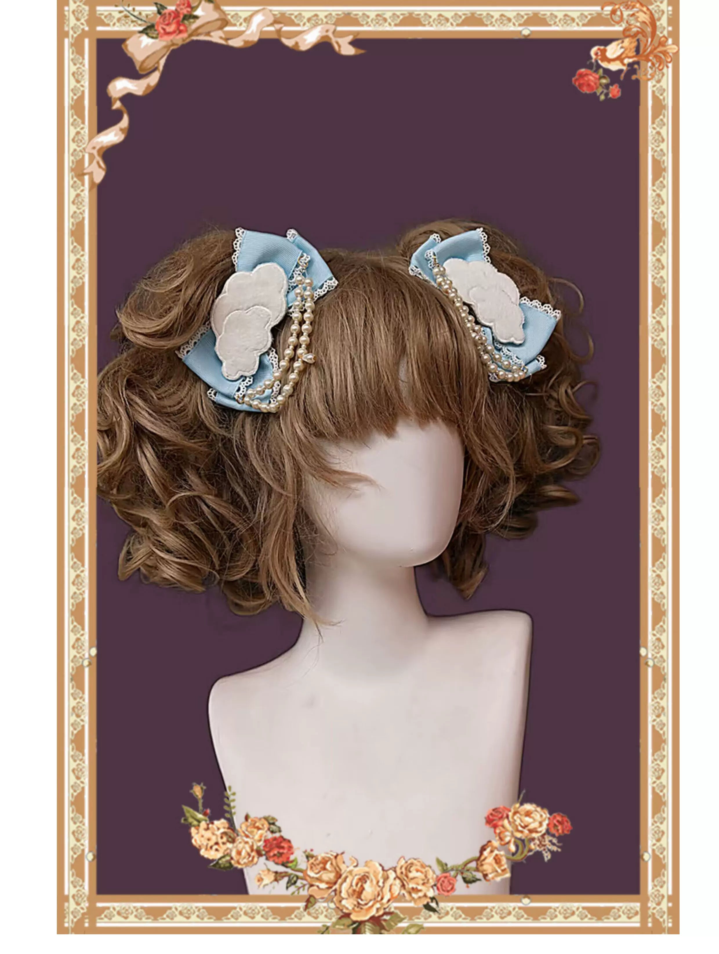 Sleepy Bear - Kawaii Lolita Bear and Star Printed Dress and Accessories - image 21