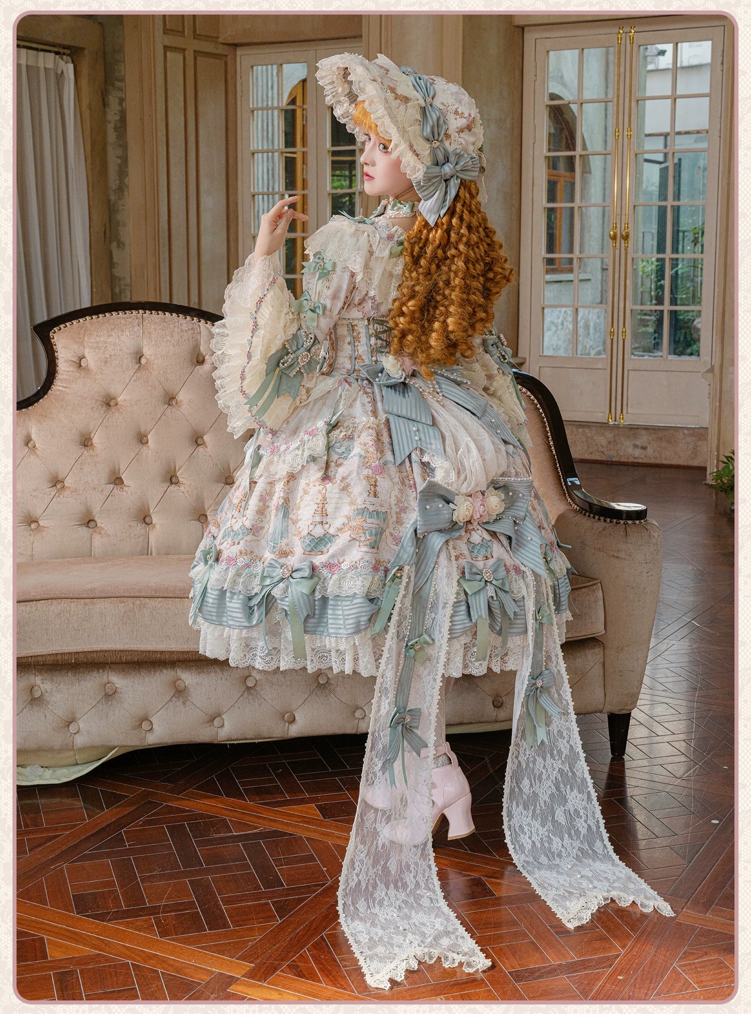 Antique Gem Fragrance - Classic Lolita OP and JSK Dress Sets - image 3