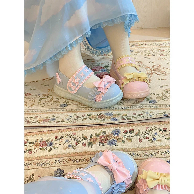 Cute Bow Candy-Colored Lolita Flat Shoes - image 14