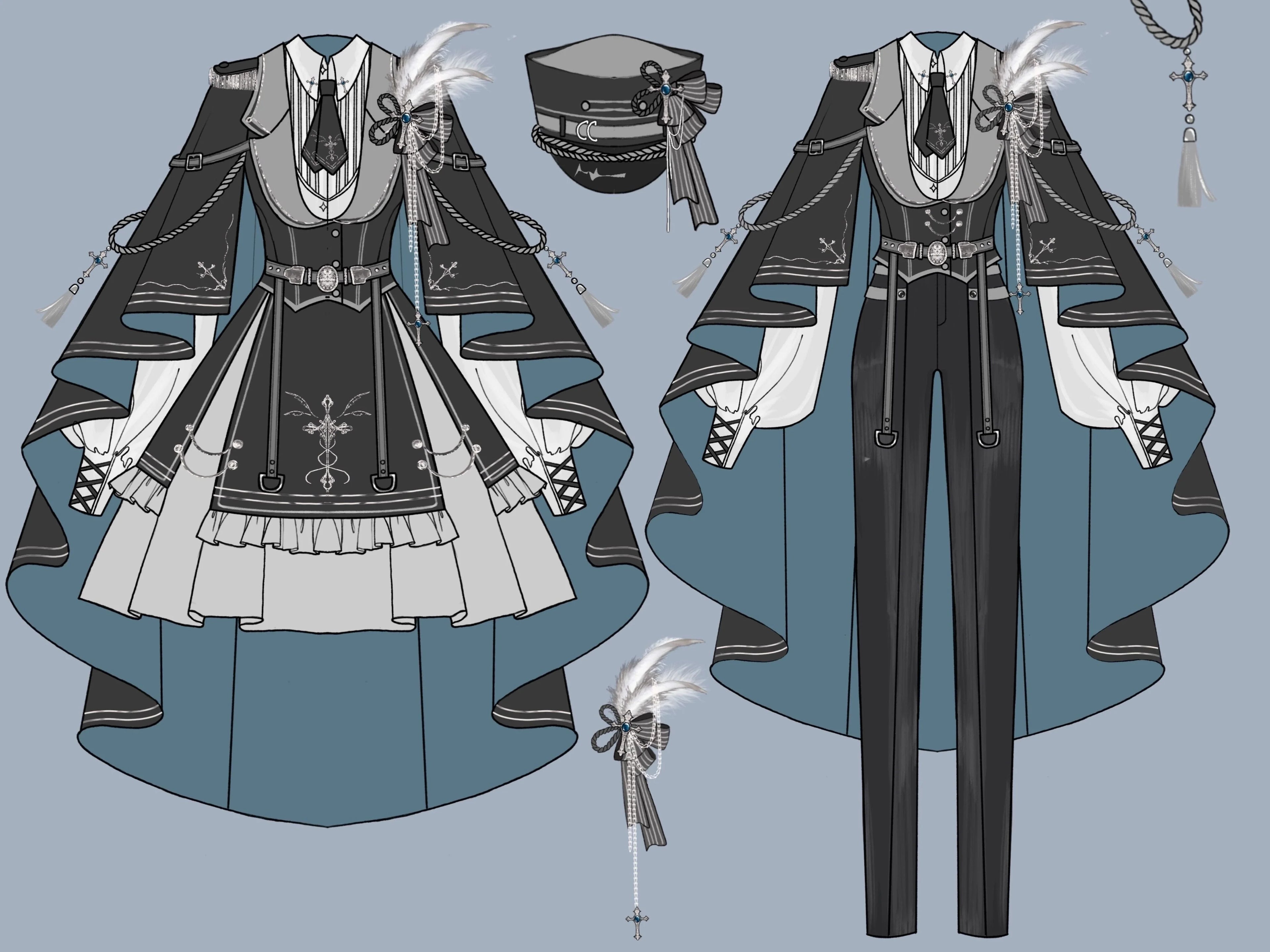 Dark Night Contract - Military Lolita Pants and Cape Collection - image 12