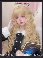 Black Gold Girl - Elegant Lolita Wig Golden Long Curly Hair - image 1