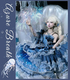 Blue Breath Jellyfish - Classic Lolita JSK Dress, Side Zipper - image 16