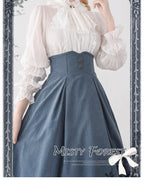 Classic Lolita A-Line Skirt, Button-Front Vest and White Blouse - image 31