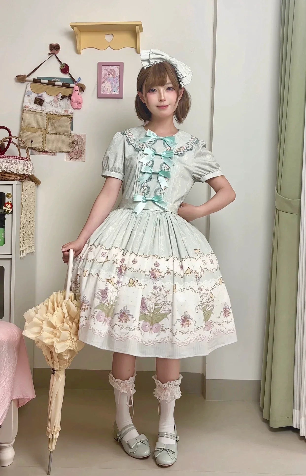 Jenny Flower - Cotton Old School Lolita Floral OP Dress - image 1