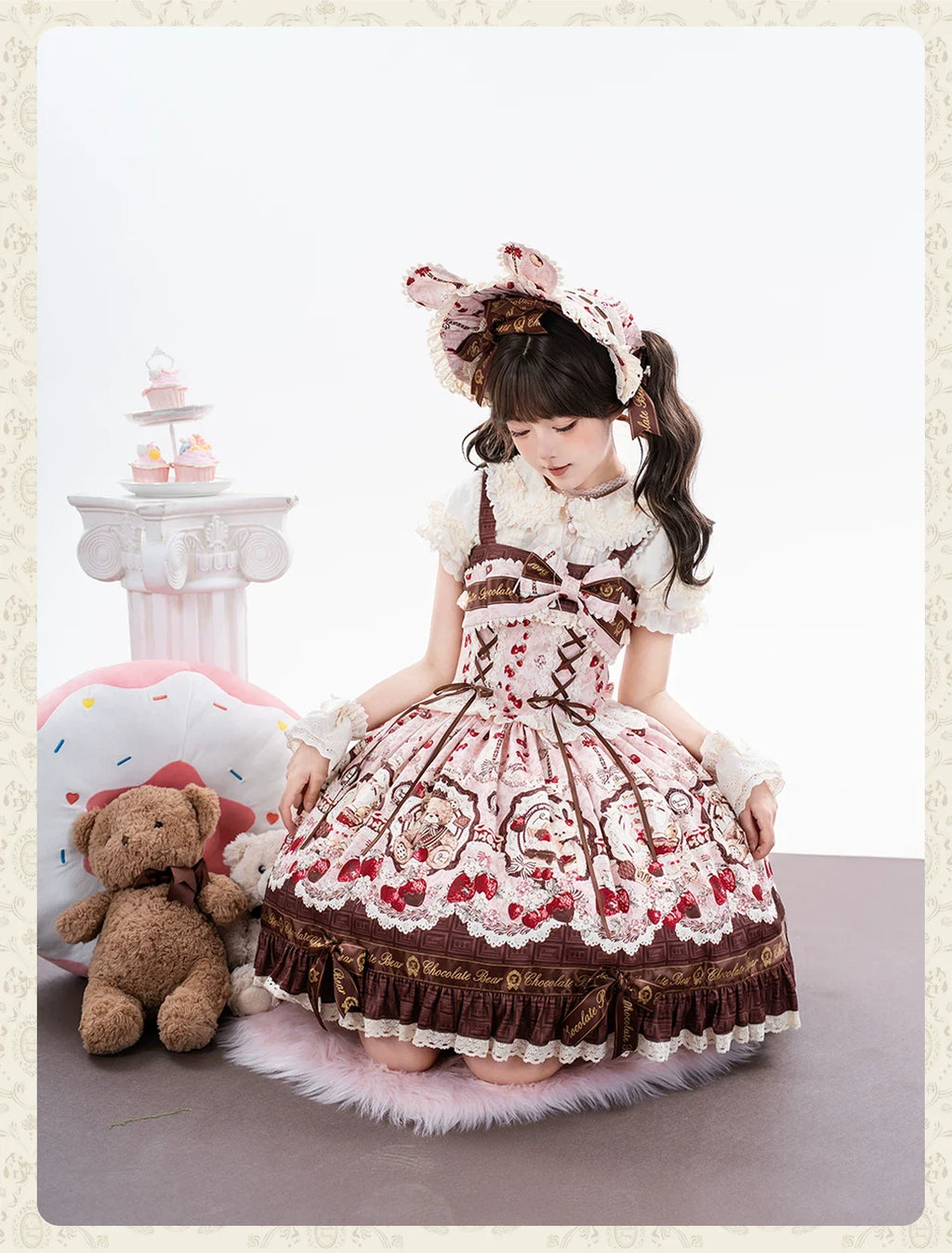 Cookie Treasure Box - Sweet Lolita Dessert Printed JSK Dress with Ribbon Bows - image 7