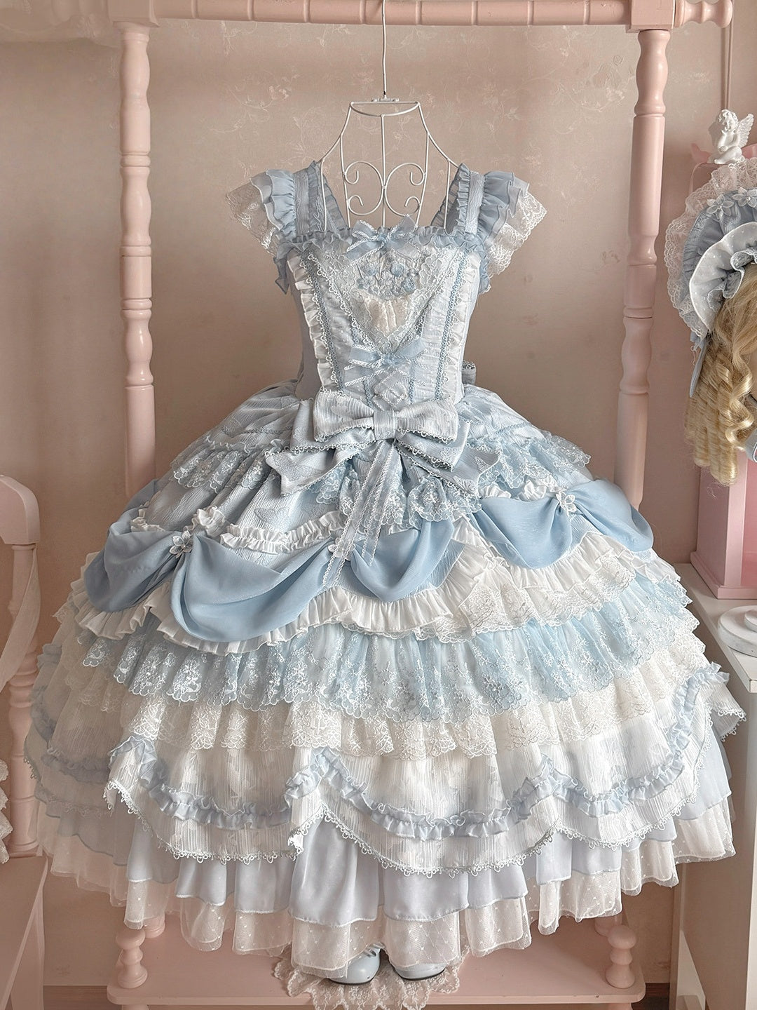 Wedding Poem Lolita JSK, Train and Bonnet Set - image 25