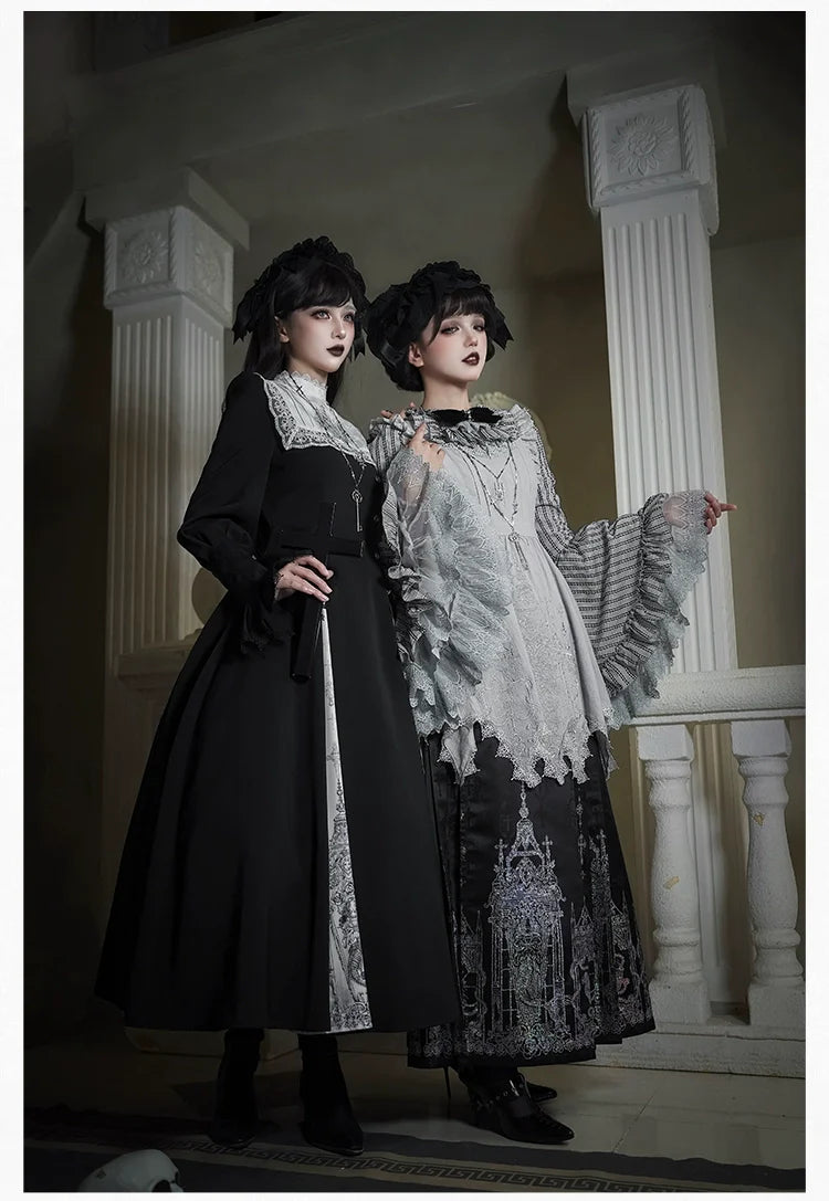 Raven's Night Song Oriental Gothic Lolita Dress Set - image 23