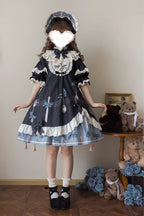 Witch's Banquet - Printed Doll-like Sweet Lolita OP, Apron-like Front and Accessories - image 4