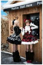 Snow Night Serenade - Fluffy Plaid Kawaii Lolita JSK, Reversible Cape and Accessories - image 19