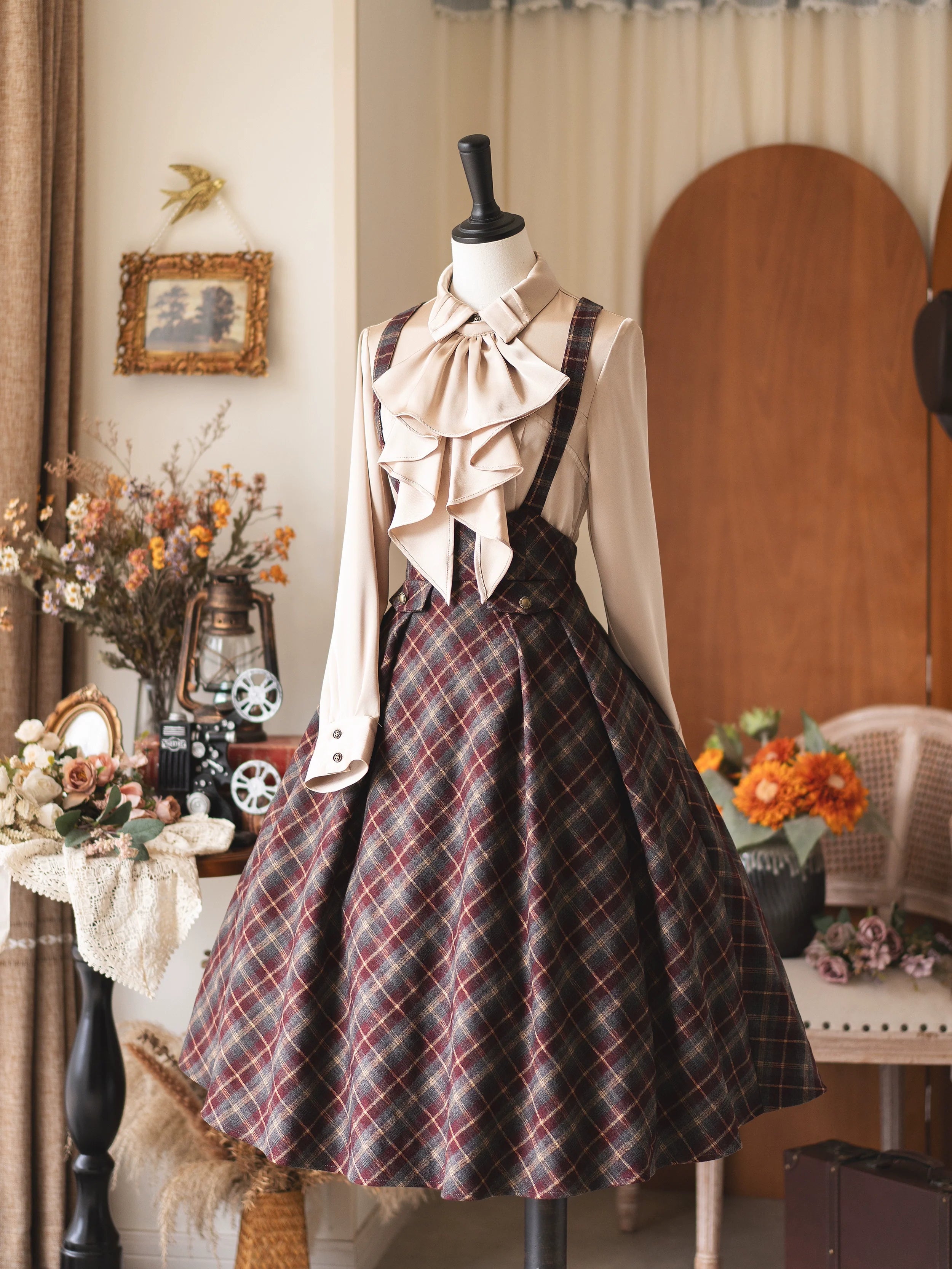 Forest Dew - Elegant Lolita Slim-Fit Shirt with Detachable Jabot - image 6