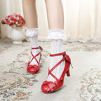 Wind Tide Rumors - Cross-Strap Sweet Lolita Handmade Shoes - image 6