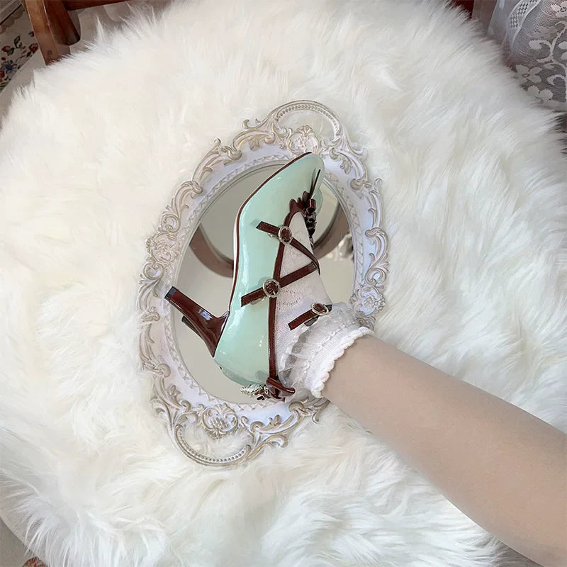 Lady Tea Party - Elegant Lolita Heel Shoes - Macaron Color - image 13