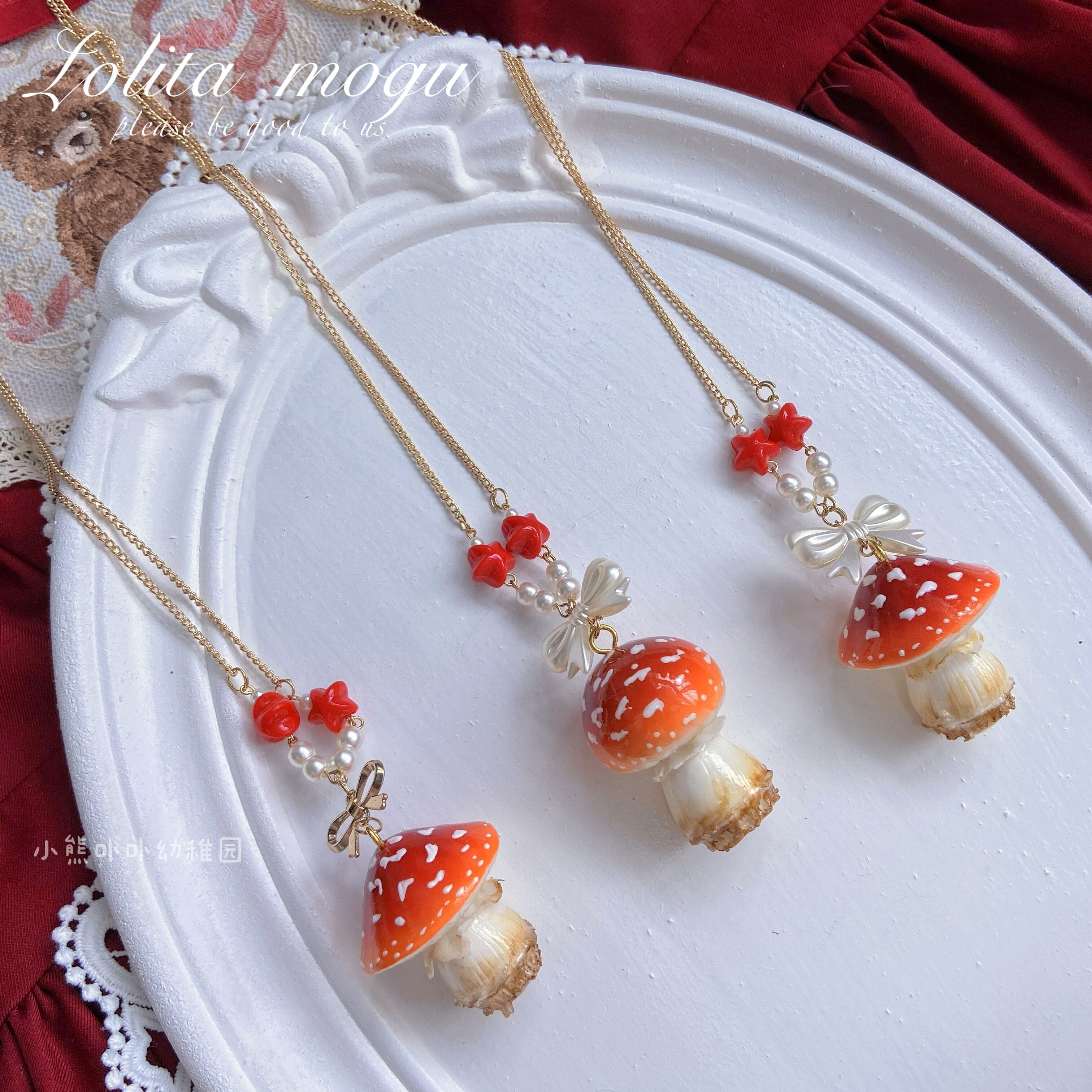 Handcraft Kawaii Lolita Mushroom Necklace - image 17