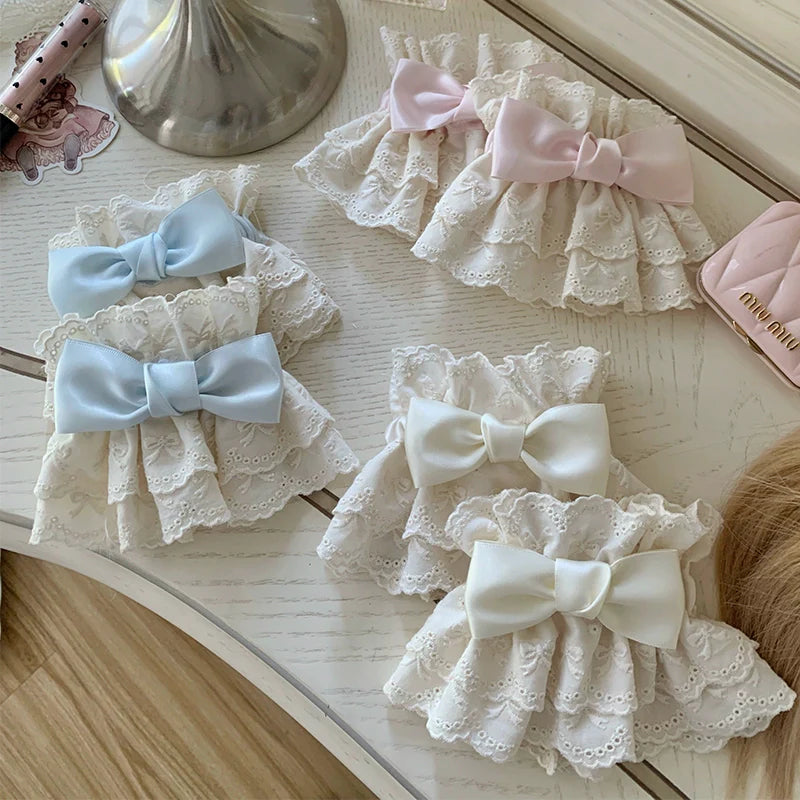 Kawaii Lolita Lace Cuffs Summer Bow Arm Sleeves - image 1