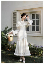 Winter Island Memory - Elegant Lolita Winter Coat & OP Dress Set - image 14