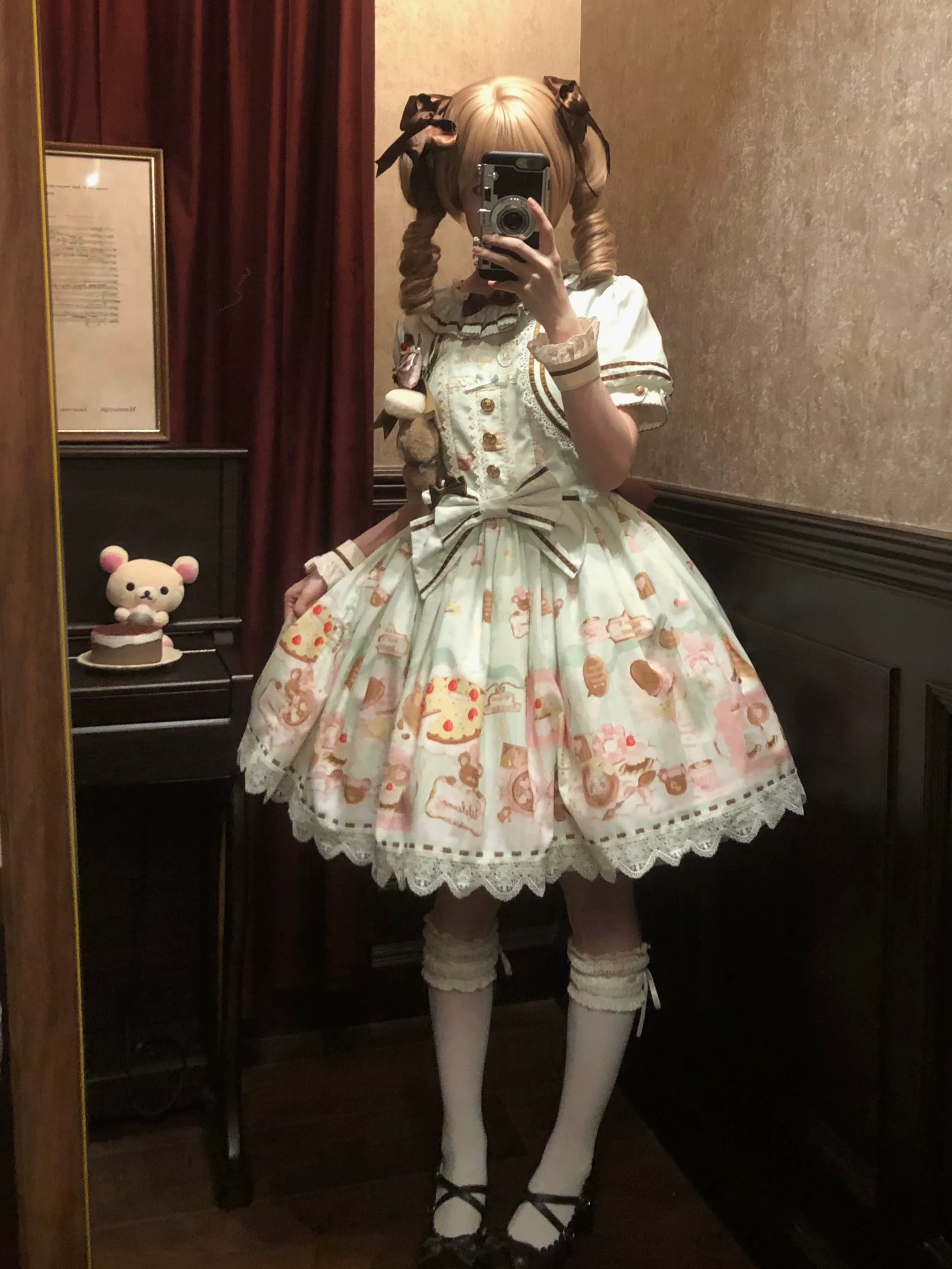 Dream Teahouse - Dessert Print Kawaii Lolita OP Dress Suit - image 32