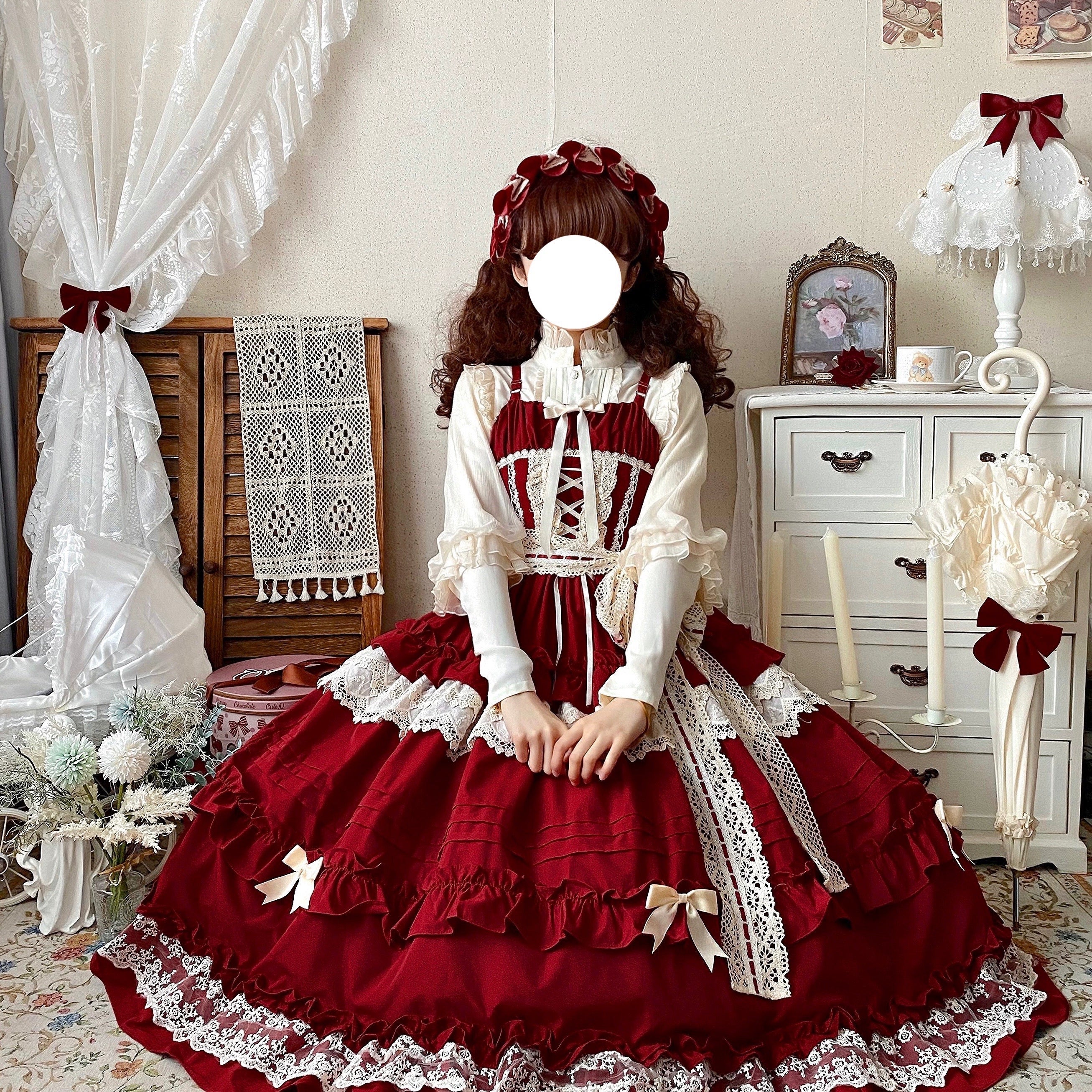 Lilianne Elegant Lolita Ruffled Hem JSK Dress - image 13