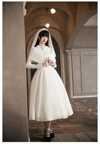 Nihil - Gothic Nun Lolita OP Dress, Irregular Hem Cape and Accessories - image 32