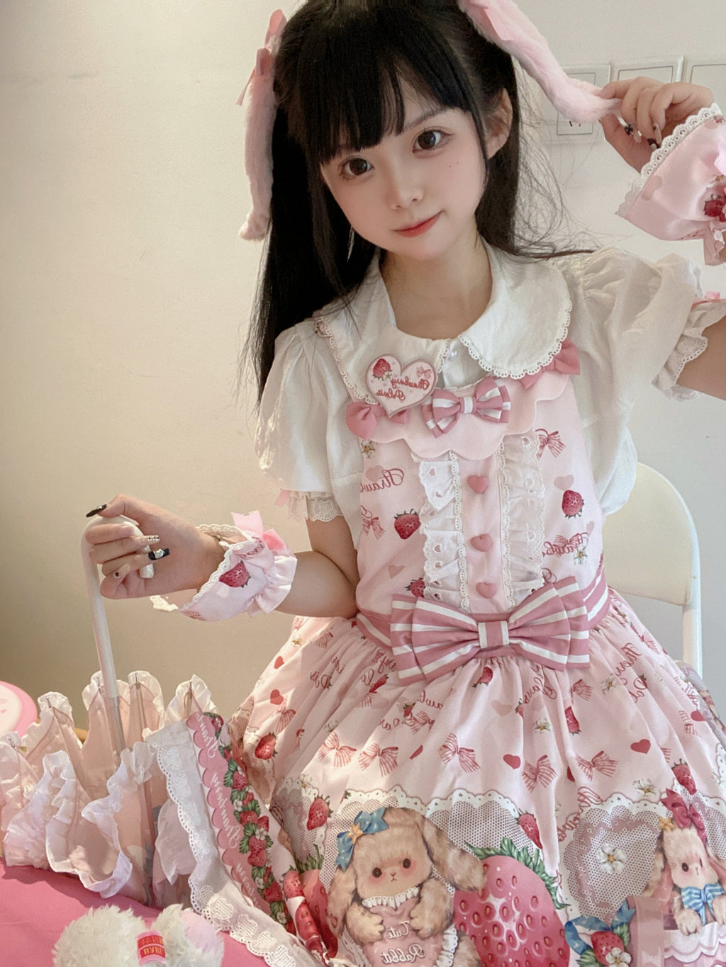 Rabbit Berry Gift Box - Sweet Lolita Salopette and Dress Set - image 29