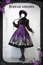 Dragon Bone Lily - Vintage Gothic Lolita Dragon & Skeleton Print JSK Dress and Accessories - image 36