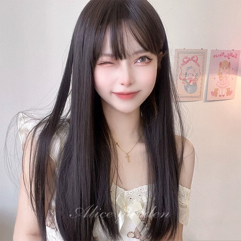 Elegant Lolita Wig Long Straight Wigs - image 5