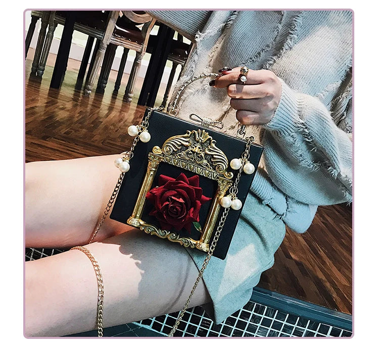 Gothic Lolita Retro Bag Baroque Square Crossbody Bag - image 6