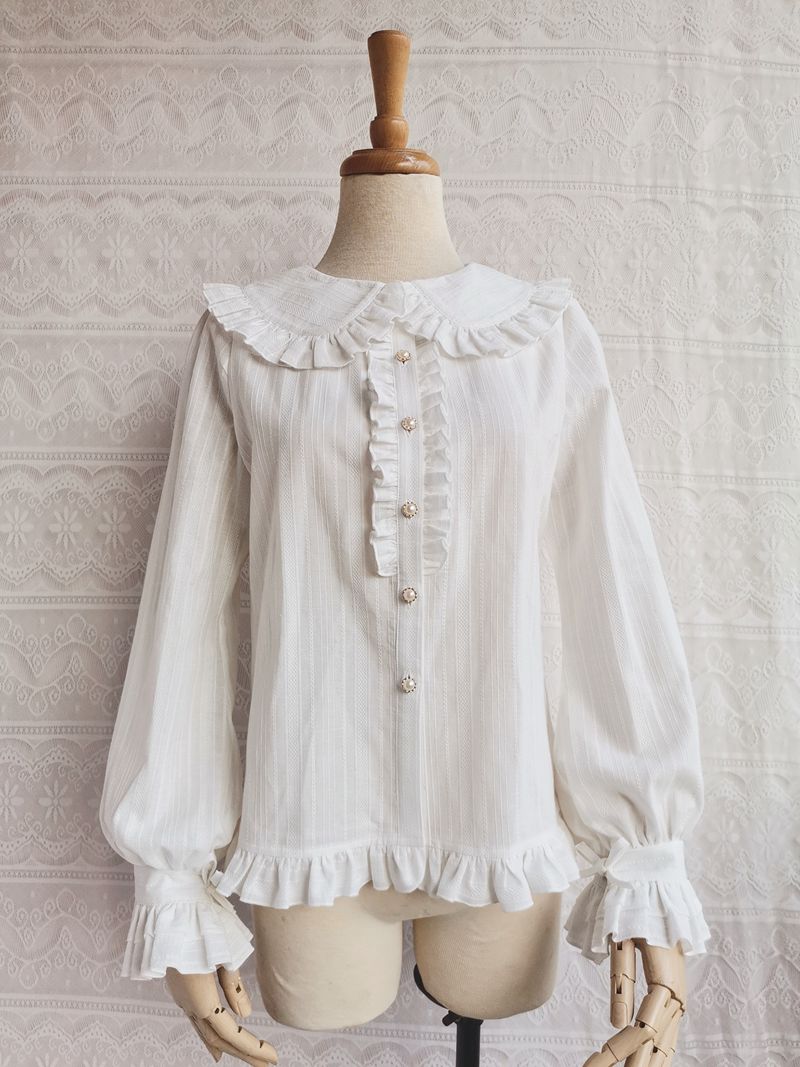 Cotton Lolita Blouse, Autumn and Winter Japanese Style - image 1