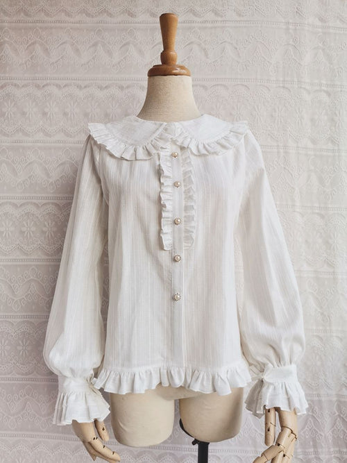 Cotton Lolita Blouse, Autumn and Winter Japanese Style - image 1