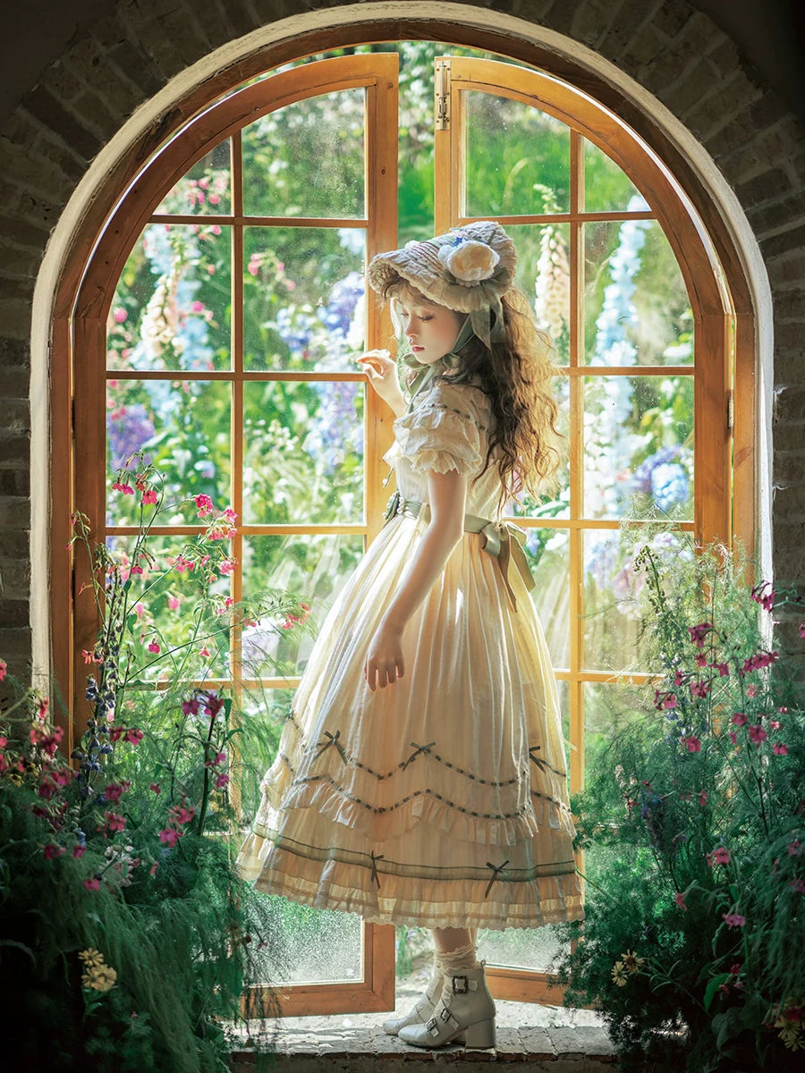 Lily of the Valley - Country Lolita OP Dress, Tiered Ruffles - image 5