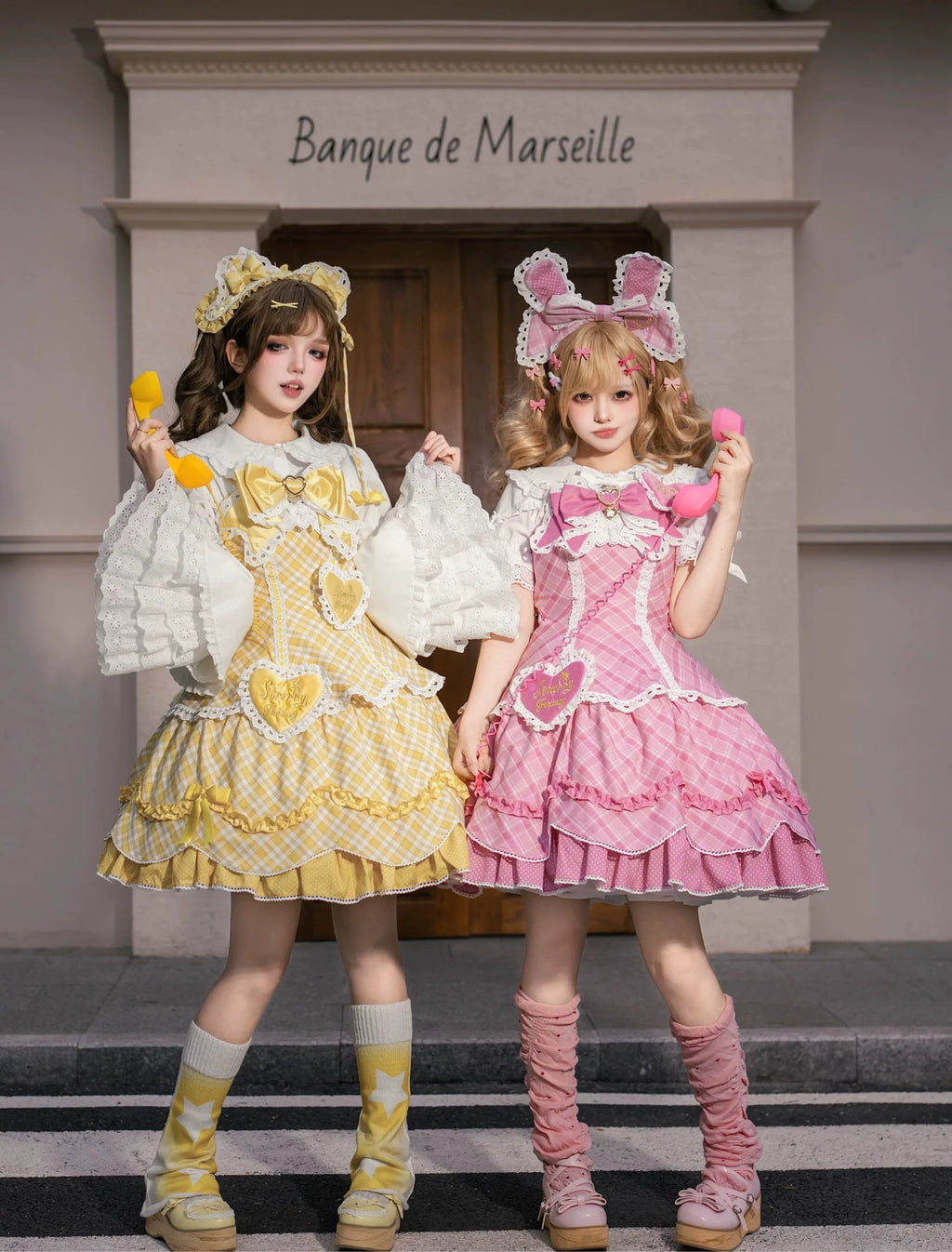 Shibuya Honey - Plus Size Sweet Lolita Plaid OP & JSK Dress - image 1