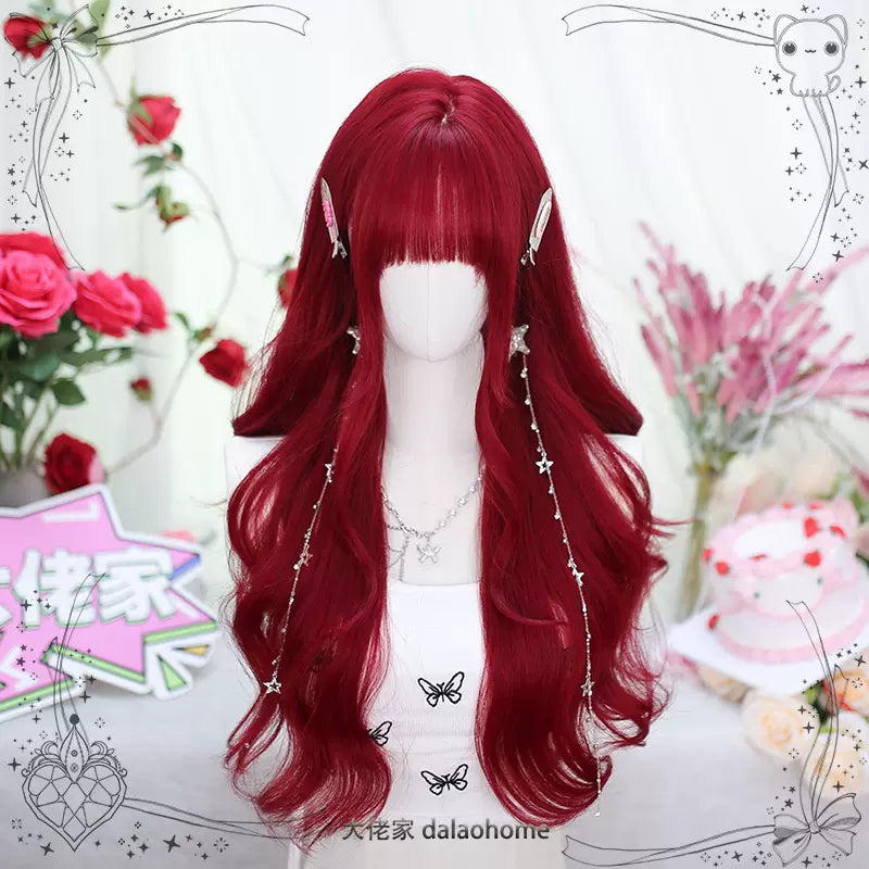 Burning - Wine-red Long Curly Lolita Wig - image 7