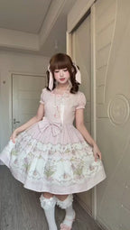 Jenny Flower - Cotton Old School Lolita Floral OP Dress - image 5