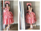 Cotton Gothic Lolita Long JSK, Drawn-up Hem - image 33