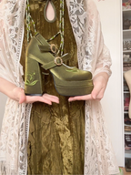 Floating Dream Lily - Elegant Lolita High Heel Shoes, Detachable Bow - image 21