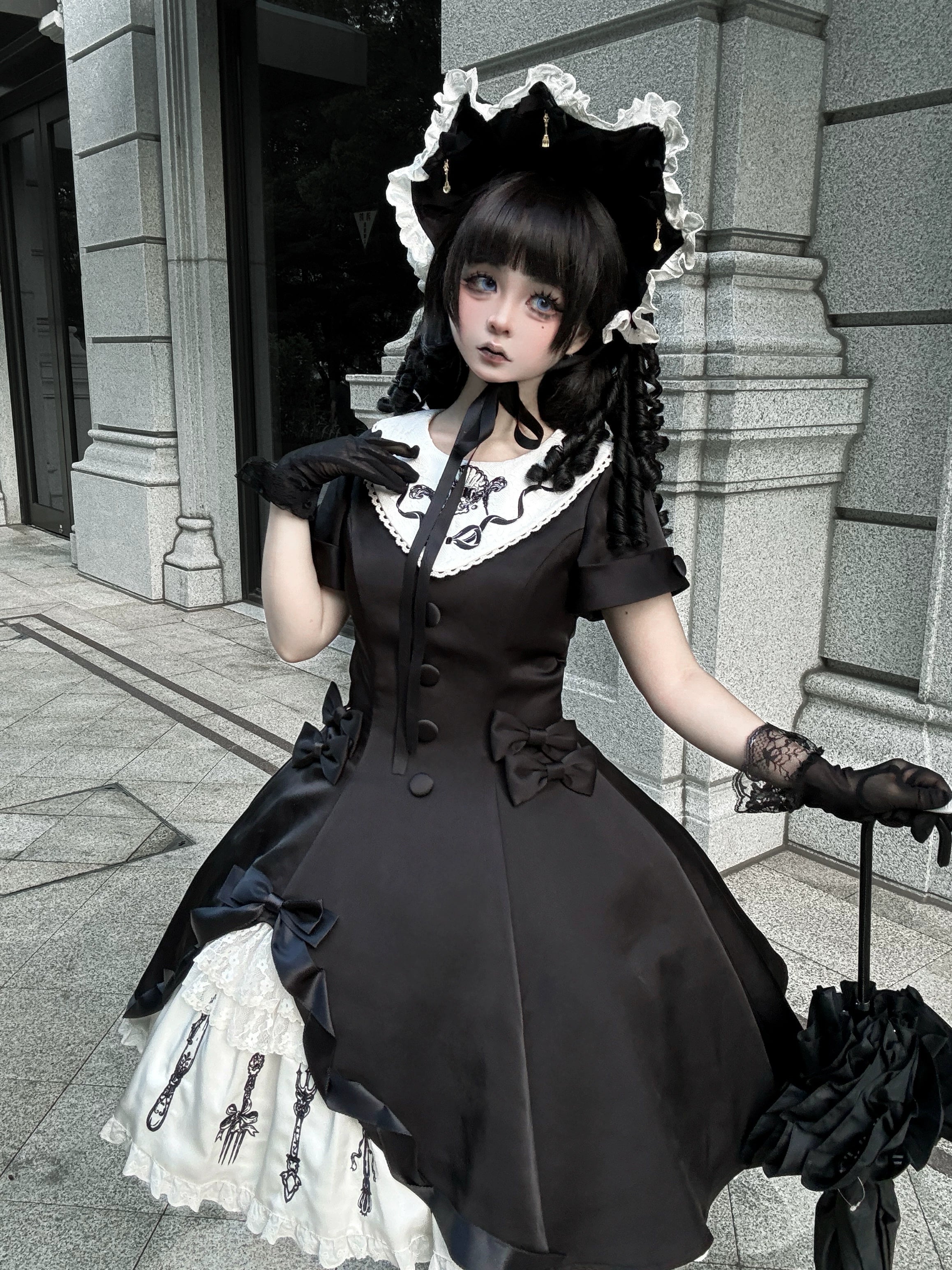 Silent Dinner - Gothic Cutlery Embroidery Lolita OP - image 2