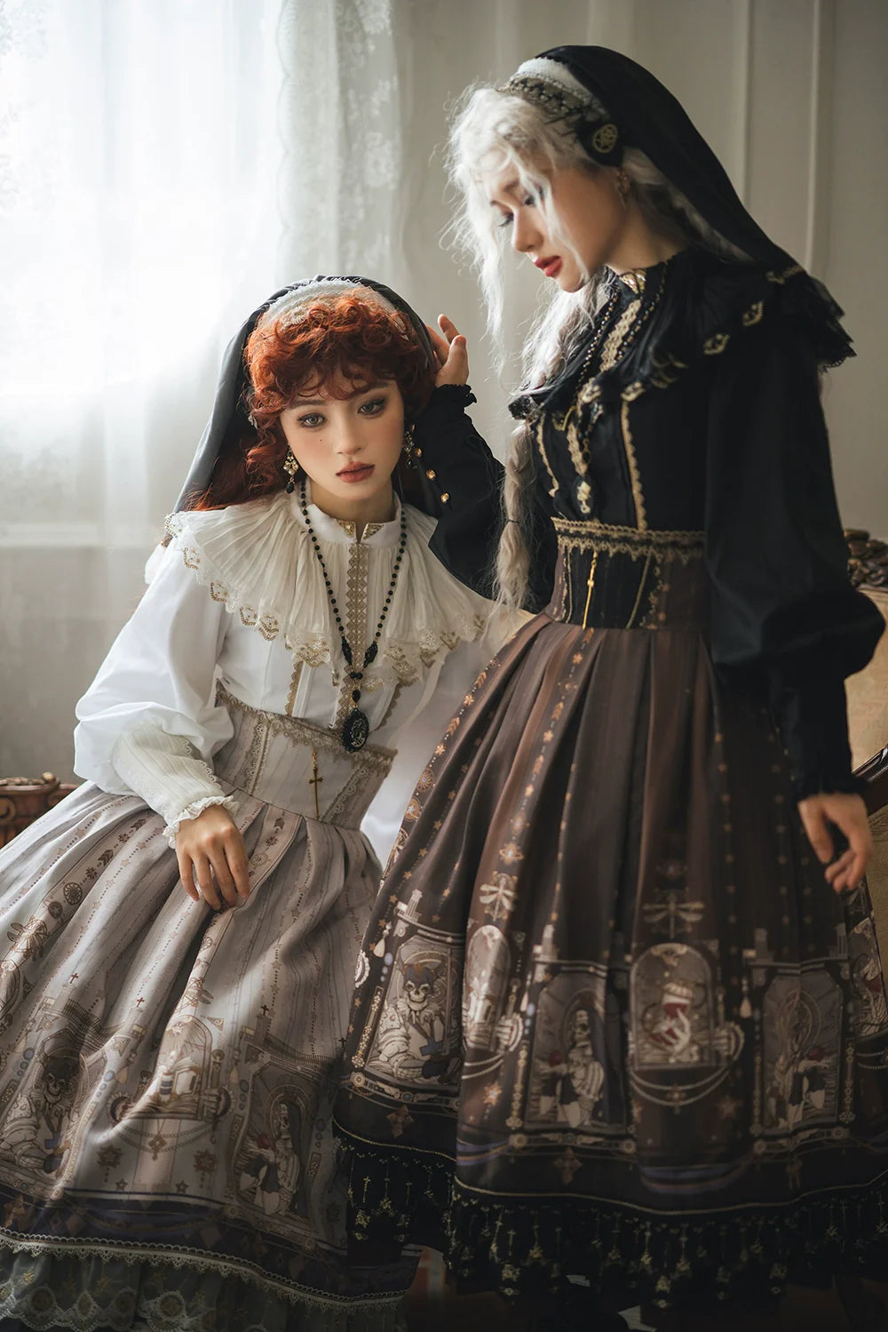 Demon Hunting Notes - Fishbone Gothic Lolita Skirt - image 4
