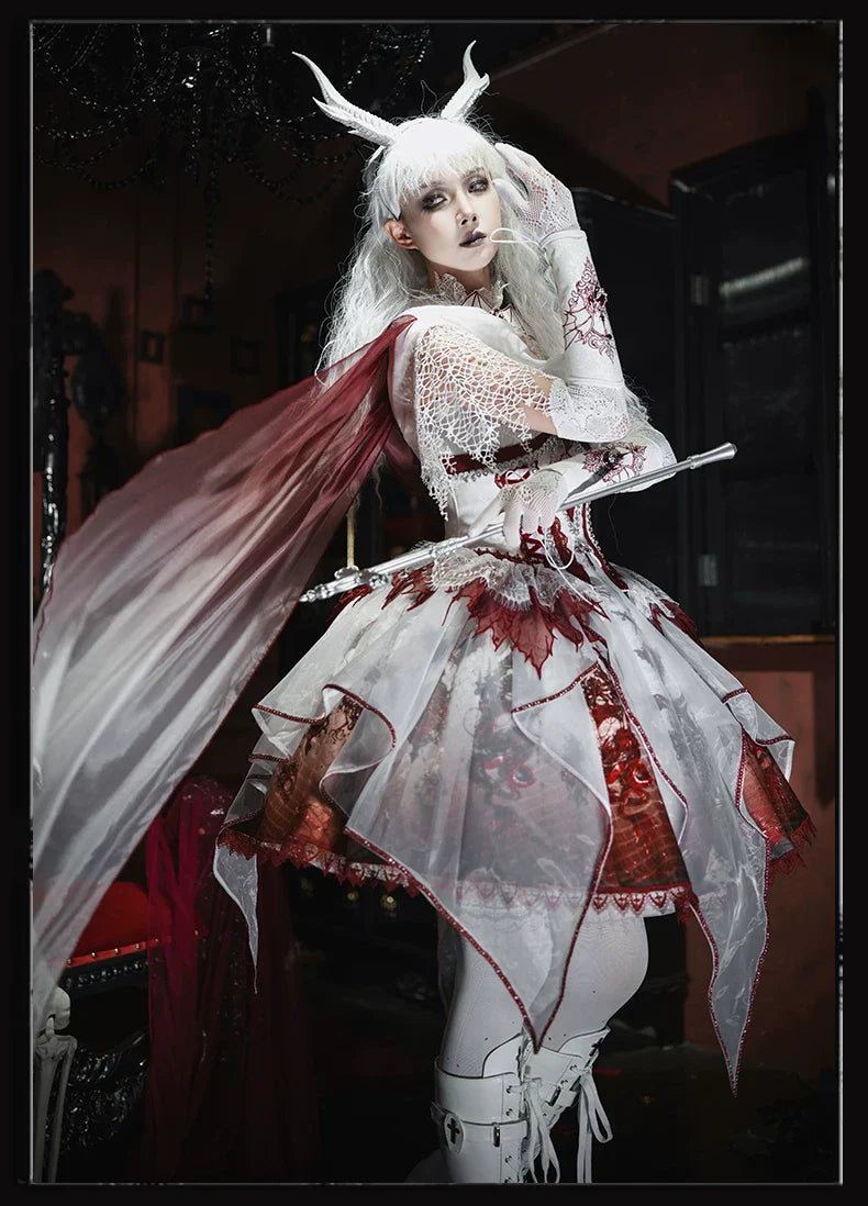 Bone Dragon - Gothic Lolita Corset JSK Dress Set with Embroidery - image 36