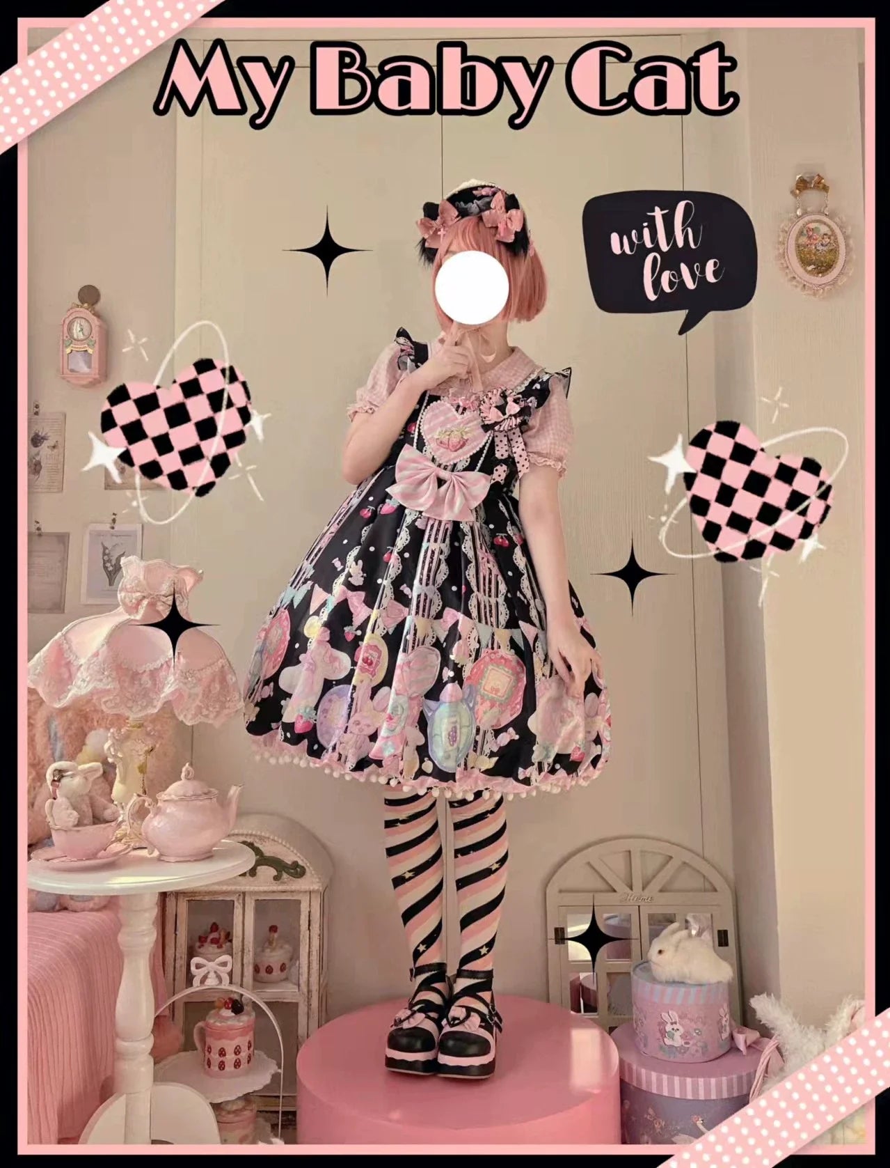 Sweetheart Knots - Sweet Lolita Dress Short Sleeve OP - image 10